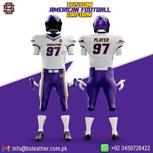 Vente en gros 100% maillots de football américain en polyester broderie imprimée sublimée personnalisée uniformes de club d'équipe unis vierges sports - Product Image 6