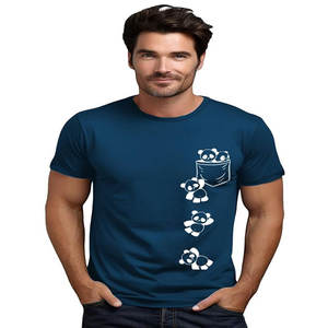 Camiseta de verano 100% de algodón para hombre, camisetas cortas holgadas con estampado 3D de estilo de logotipo personalizado de tendencia callejera de gran tamaño y Media manga - Product Image 3