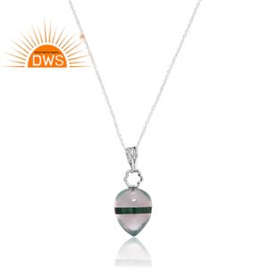 Best Selling Oxidized <b>Sterling</b> <b>Silver</b> Doublet Quartz Gemstone Pendant Necklace Jewelry <b>For</b> <b>Women</b> Gift <b>For</b> Her - Product Image 4