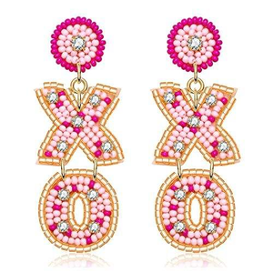 Nuevo bordado hecho a mano Día de San Valentín Diseño de flecha de Cupido Pendiente de tuerca con cuentas con detalle de joyería de lujo Fiesta de mujer - Product Image 2