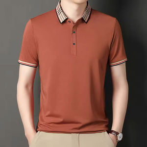 2025 alta calidad 100% algodón hombres para Polo camisa al por mayor transpirable patrón sólido impreso técnica Casual desgaste hombres camiseta - Product Image 6