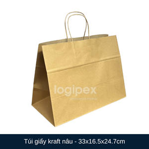 Impresión personalizada bolsas de papel Kraft reciclables Compras/regalos de ropa/bolsas de papel para llevar comida mango personalizado 100 - Product Image 5