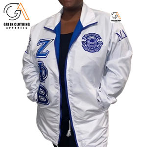 แจ็คเก็ตแฟชั่นผู้หญิงสำหรับฤดูใบไม้ร่วง แบรนด์ Zeta Phi Beta Sorority ผลิตตามสั่ง พร้อมปักโลโก้ ซิปคุณภาพสูง สีดำ ขายส่ง - Product Image 2