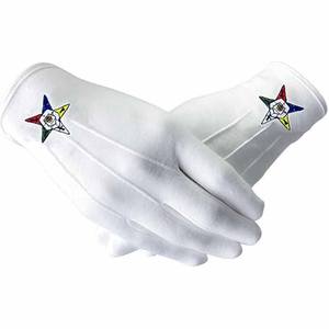 Guantes Masónicos de Cuero Suave con Bordado de Compás y Escuadra - Product Image 2