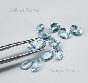 Aguamarina Natural, Forma Ovalada, Azul Santa María, Piedras Preciosas Sueltas del Fabricante, Precio al por Mayor, Ovalados de 2x4mm a 10x12mm - Product Image 6
