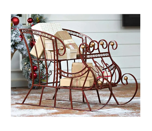 Décoration intérieure et extérieure Traîneau de Noël Meilleure qualité Design exclusif Traîneau du Père Noël rouge Prix de gros - Product Image 1