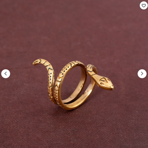 Gothic <b>Snake</b> Brass Wrap 18k <b>Gold</b> Plated Serpent Open Wholesale <b>Ring</b> for women - Product Image 5