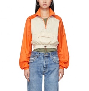 Chaqueta cortavientos personalizada para mujer al por mayor, jersey de calle alta, ropa de verano, chaqueta de nailon, Chaqueta ligera de bloque de color - Product Image 1