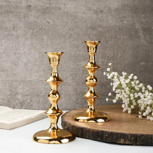 Gold Plated <b>Candle</b> Holder Elegant Romantic Luxury Christmas Room Decorative Crafts Elegant <b>Dinner</b> Light Metal Home Ornament - Product Image 2
