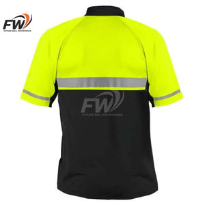 Camiseta de Trabajo de Alta Visibilidad con Cinta Reflectante, Camiseta Polo de Manga Corta para Construcción - Product Image 2