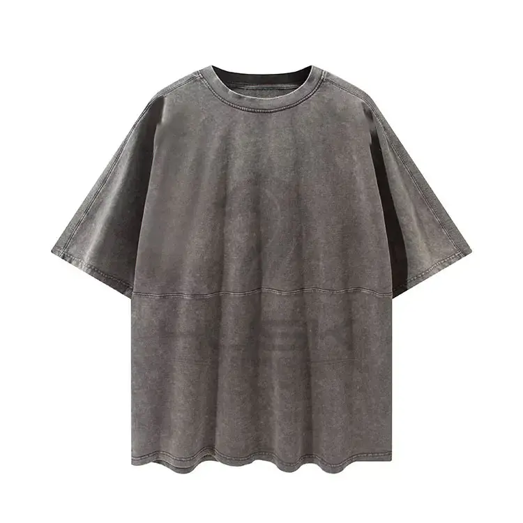 カスタムファブリックカラーライトウォッシングメンズオーバーサイズTシャツ夏用Tシャツ最高品質のTシャツ