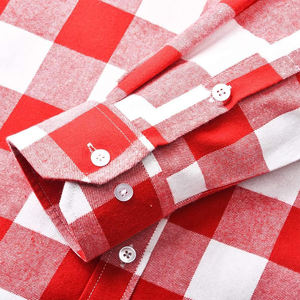 Best Selling Men's Button up Solid Flannel <b>Shirt</b> Plus Size Breathable Eco-Friendly Anti-Wrinkle Dyed Printed for Spring - Product Image 5