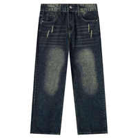 Jean Droit Homme Personnalisé avec Logo, Qualité Supérieure, Respirant, Hiver, Délavé, Coupe Slim Moyenne, en Denim Tricoté Uni