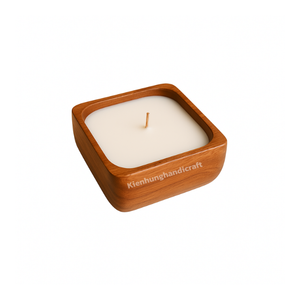 Bol à pâte rustique naturel bougeoir pour décoration intérieure bols carrés en bois pour bougies - Product Image 1