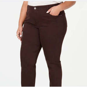 Pantaloni Casual in Denim Slim-Fit a Vita Media con Controllo Pancia, Lavabili, Colore Marrone, Taglia 4 Petite di Style &'s - Product Image 2