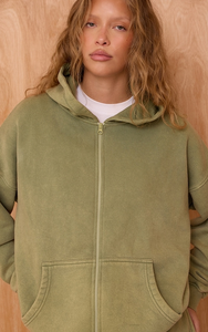 Sudadera con capucha para mujer, de felpa gruesa, 100% algodón, de alta calidad, con cremallera completa, estilo casual para invierno/otoño, con bordado frontal personalizado. - Product Image 3