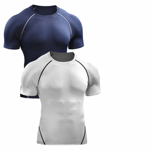 Chemise de compression de fitness à séchage rapide pour homme Saleh Enterprises, manches courtes, extensible, polyester et élasthanne, ajustée, vêtements de sport - Product Image 4