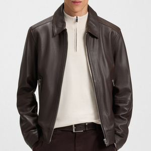Veste en cuir de motard pour homme, saison d'hiver, course, haute qualité, respirante, noire, veste en cuir de moto pour homme - Product Image 5