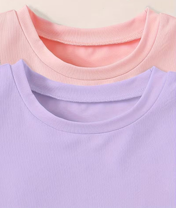 Girls Casual Athletic <b>Yoga</b> Running Crop T-Shirts Custom Logo Embroidered Breathable Short Sleeve Workout Pima Cotton Jersey - Product Image 3