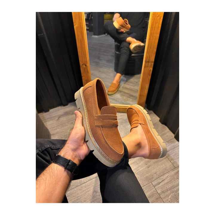 High Sole Classic Shoes 777 Tan Suede