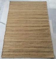 Tapis indien moderne fait main 100 % jute, léger, à rayures, tissage plat, Dhurry rectangulaire AISHA FABS pour la maison et la zone de prière