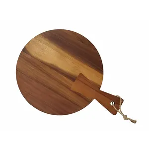 Tabla de Cortar Redonda Pequeña, Tabla de Cortar de Madera para Servir Queso en la Cocina - Product Image 4