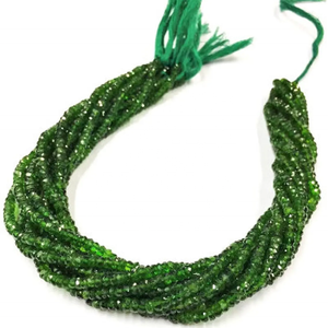 Meilleure qualité 3-4.5mm Naturel Chrome Diopside Facettes Rondelle Perles À La Main Vert Pierres Précieuses Collier De Perles À Un Prix Abordable - Product Image 3