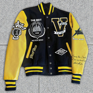 Chaqueta Universitaria de Lana y Cuero Premium al por Mayor para Hombre, Chaqueta de Béisbol con Logotipo Personalizado OEM, Bordado Chenille - Product Image 1