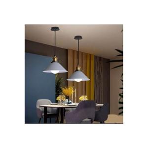 Retro decorativo in metallo rustico grigio lampada a sospensione singola lampadario diametro 30 Cm