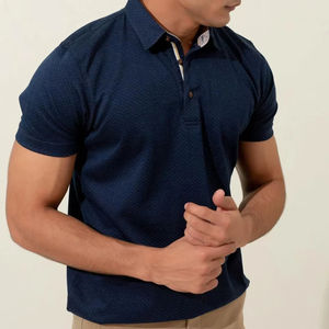 Polos personnalisés ultra confortables pour hommes, vêtements d'été personnalisés de haute qualité, motifs solides anti-rides brodés - Product Image 5