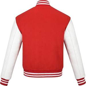 ผู้ผลิต OEM แจ็คเก็ตหนังวาร์ซิตี้แบบครอป ปักลายเชนิลคุณภาพสูง สำหรับผู้ชาย สไตล์เบสบอล แบบกำหนดเองได้ - Product Image 3