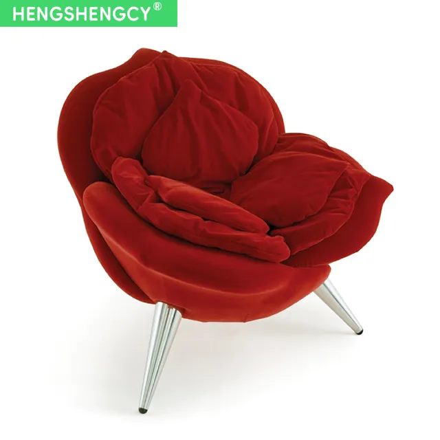 Дизайнерская итальянская роскошная мебель, односпальный диван, кресло в форме лепестка с бархатной тканью, мягкое красное кресло для гостиной