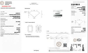 2.55 ct Radiant Cut Lab-Grown Diamond IGI Certified E Color VVS2 Clarity Lab-Stone - Product Image 5