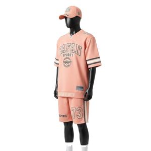 Conjunto de Pantalones Cortos de Fútbol para Hombre, Premium, 220 GSM, Poliéster Interlock, Color Durazno Suave, Panel Lateral con Transferencia Térmica, Logotipo Personalizado - Product Image 4