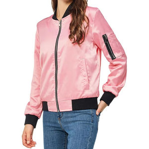 Streetwear Outwear New Arrival Custom Wholesale High Quality Lightweight Embroidery Logo Solid <b>Women</b> Varsity <b>Jacket</b> - Product Image 6