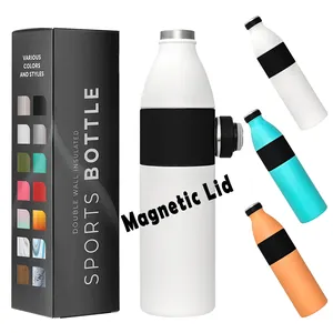 High Quality Magnetic Lid Slim 500ml 1000ml 24 Hour 304 Double Wall Stainless Steel Insulated Water Bottle With Customer Logo