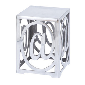 Tabouret de jardin décoratif en métal, fait main, durable, poli à haute brillance, avec motifs en relief, pour intérieur et extérieur - Product Image 2