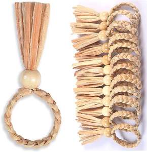 Porte-serviettes de canne pour cadeau artisanat fait à la main nouveaux anneaux de serviette en rotin de conception personnaliser l'emballage - Product Image 1