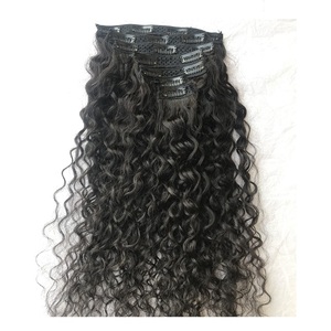 Extensiones de cabello humano brasileño rizado Natural para mujer, extensiones de cutícula con 7 juegos de cabello humano sin procesar, rizado mongol peruano, 200 gramos, venta al por mayor - Product Image 1