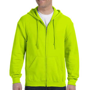 Sweat-shirts unisexes à fermeture éclair complète surdimensionnés et personnalisés, manteau en coton vierge, sweats à capuche verts surdimensionnés - Product Image 1