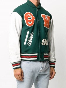 OEM personalizado bordado Chenille parches Stand Collar lona invierno impermeable Reversible Varsity Bomber chaqueta hombres Streetwear - Product Image 4