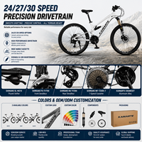 Vélo de montagne tout suspendu 27,5 pouces, cadre en alliage d'aluminium, 24, 27, 30 vitesses, frein à disque hydraulique, VTT adulte, OEM