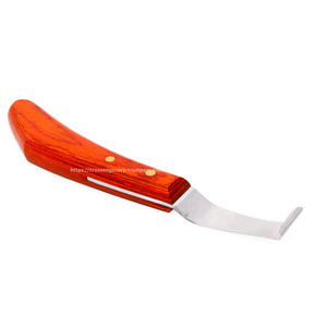 Cuchillo de pezuña de herrador de hoja recta con mango de madera Premium recto con hoja afilada para recortar animales de granja logotipo personalizado - Product Image 2