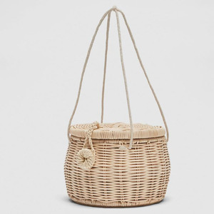 2025 HNH Craft Vietnam's Boho Style Rectangle <b>Rattan</b> Straw Tote Handbag Fashionable Summer Beach Bag Trendy Cute <b>Storage</b> - Product Image 5