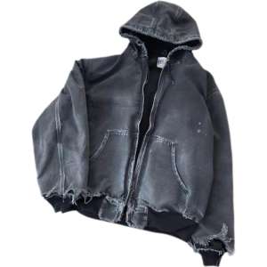 Sweat-shirts en denim 3D personnalisés pour hommes - 100% coton, style zippé, coupe ample, longueur courte, avec poche - Product Image 3