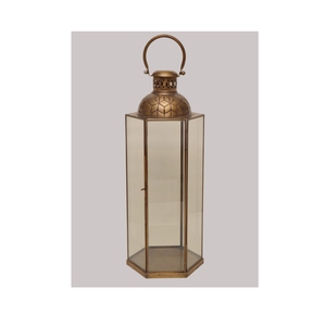 Hot Deal 2024 Lanterne en métal avec lanterne en métal de conception traditionnelle finie de couleur dorée à vendre par les exportateurs - Product Image 1
