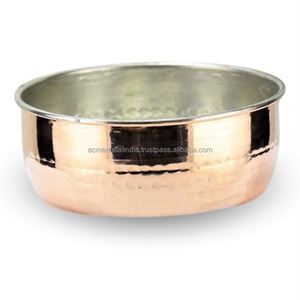 Maravilloso cuenco para servir comida de cobre martillado, cuenco redondo Premium para ensalada, vajilla elegante, accesorio para comedor - Product Image 1