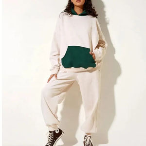 Sudadera con Capucha de Alta Calidad para Mujer, Diseño Oversize, Forro Polar Anti-Pilling, Hombros Caídos, para Invierno - Product Image 4