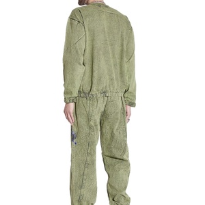 Conjunto de Sudadera con Capucha y Pantalón Largo para Hombre, Estilo Desgastado con Parches Bordados, Lavado Ácido, Alta Calidad, Venta al por Mayor - Product Image 5
