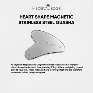 Outil de massage facial de thérapie magnétique en forme de coeur Gua Sha en acier inoxydable de qualité supérieure pour le rajeunissement des tissus profonds et de la peau - Product Image 3